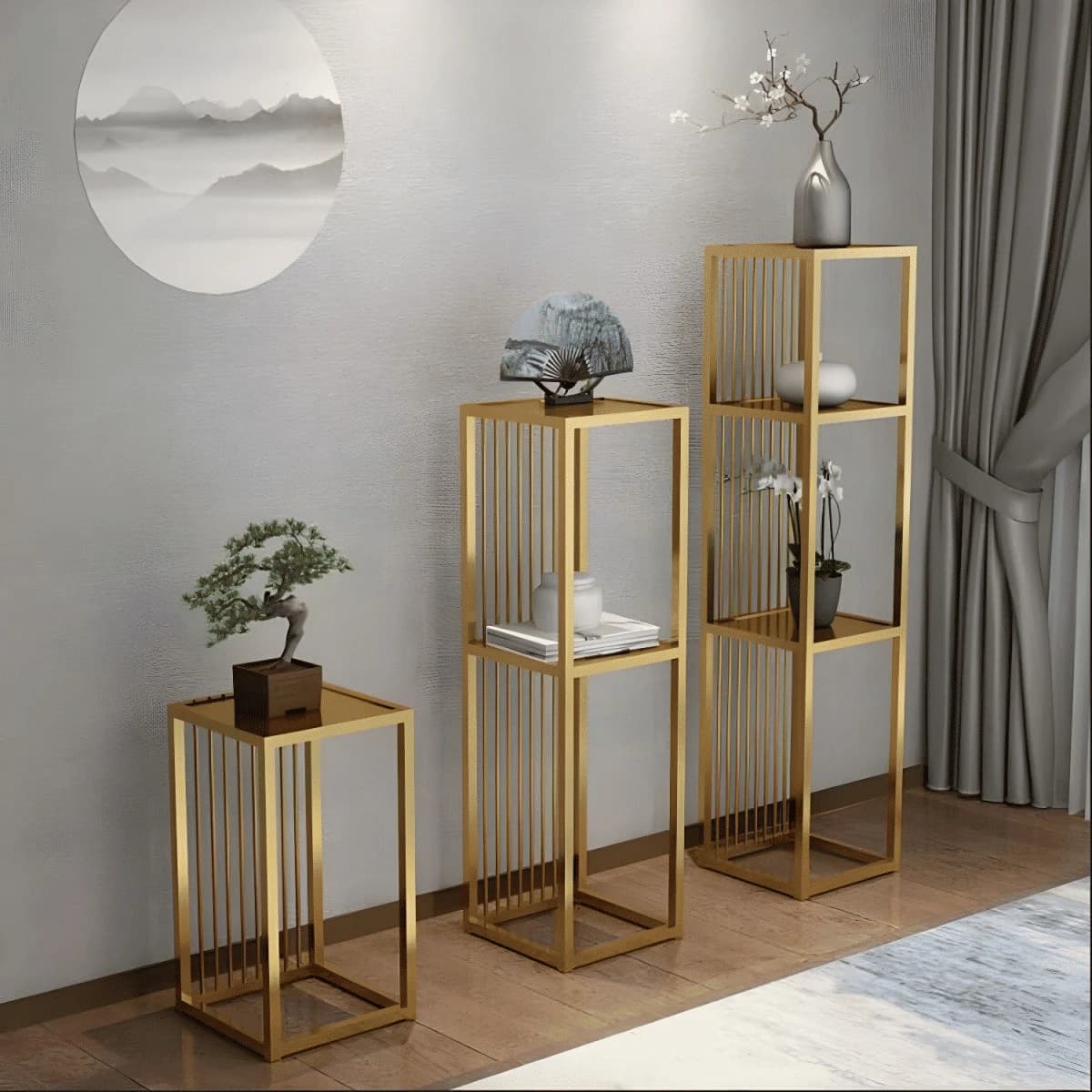 KC-0133 Kare Metal Bitki Standı, Çok Katlı Salon Çiçekliği